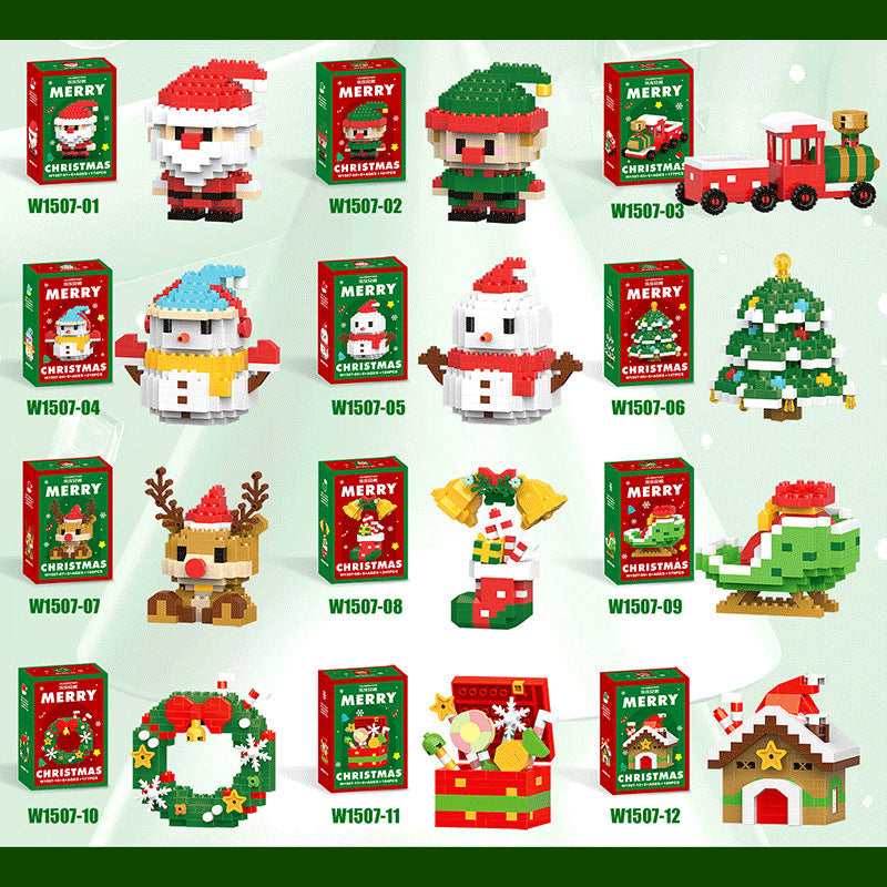 Santa Building Blocks - 12 Unique Christmas Figures